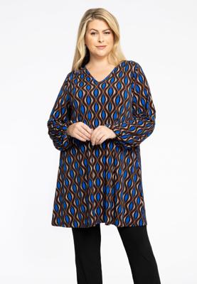 Yoek Tuniek Wide Bottom V-hals | Bruin | Maat 54/56