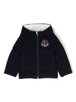 Moncler Enfant doudoune à patch logo - Bleu - thumbnail