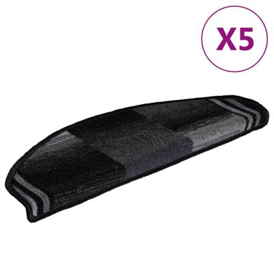 VidaXL Trapmatten zelfklevend 5 st 65x21x4 cm zwart en grijs