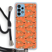 Cheetah: Samsung Galaxy A52 Transparant Hoesje met koord