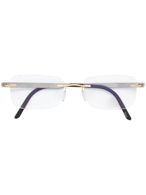 Silhouette lunettes de vue à verres rectangulaires - Métallisé