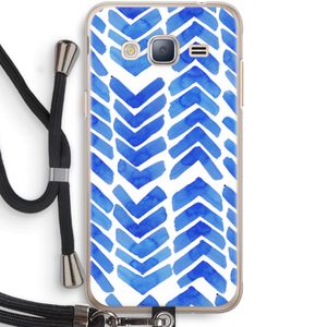 Blauwe pijlen: Samsung Galaxy J3 (2016) Transparant Hoesje met koord
