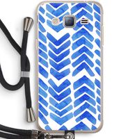 Blauwe pijlen: Samsung Galaxy J3 (2016) Transparant Hoesje met koord