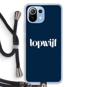 Topwijf Navy: Xiaomi Mi 11 Lite Transparant Hoesje met koord
