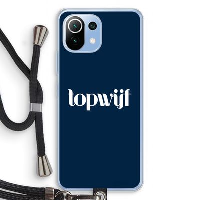Topwijf Navy: Xiaomi Mi 11 Lite Transparant Hoesje met koord