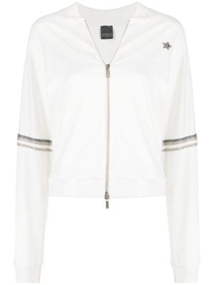Lorena Antoniazzi veste zippée à bandes contrastantes - Blanc