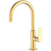 Wastafelkraan Tres Loft | Opbouw | Draaibare uitloop | Mengkraan | Hoog model | 1-hendel | Rond | 24k Goud mat
