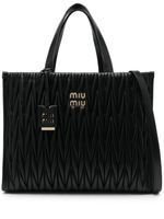 Miu Miu sac cabas à design matelassé - Noir - thumbnail