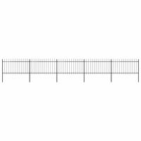 Tuinhek met speerpunt staal 892,5x100 cm zwart