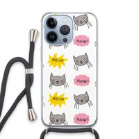 Meow: iPhone 13 Pro Transparant Hoesje met koord