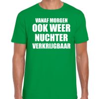 Feest t-shirt morgen nuchter verkrijgbaar groen voor heren