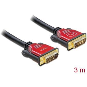 Delock 84346 DVI-kabel DVI Aansluitkabel DVI-D 24+1-polige stekker, DVI-D 24+1-polige stekker 3.00 m Zwart Vergulde steekcontacten, Met Ferrietkern