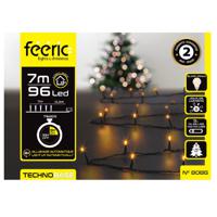 Kerstverlichting - warm wit - 7 meter - 96 led lampjes - zwart snoer - op batterijen - thumbnail