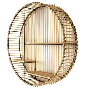 Wandplank/wandrek Ibiza - naturel - Boho stijl - 3 plankjes - 53 x 12 cm
