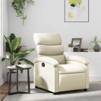 Fauteuil verstelbaar kunstleer crmekleurig