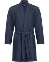 Morgenstern Morgenstern badjas Sascha Kimono wafelstof kort 100cm Navy Blue L