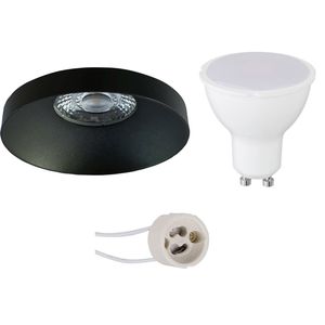 LED Spot Set - Pragmi Vrito Pro - GU10 Fitting - Inbouw Rond - Mat Zwart - 6W - Natuurlijk Wit 4200K - Ø82mm