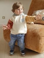 Babyset sweater met capuchon + jeans meerkleurig