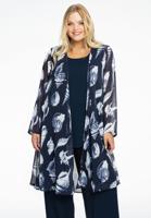 Yoek Cardi-blouse SEA SHELLS | Blauw | Maat 58/60