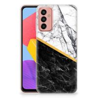Samsung Galaxy M13 | M23 | TPU | Siliconen hoesje | Marmer Wit Zwart - Origineel Cadeau Man