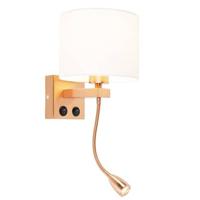 QAZQA Art deco wandlamp koper met witte kap - Brescia - thumbnail