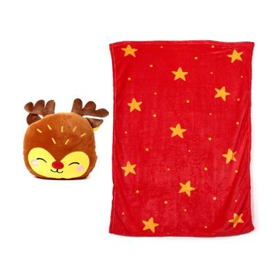 Blankeazzz Feestelijke Kerstmis Rudolph 2-in-1 Knuffel & Reisdeken