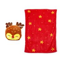 Blankeazzz Feestelijke Kerstmis Rudolph 2-in-1 Knuffel & Reisdeken