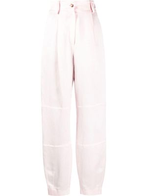 The Mannei pantalon satiné Volterra à taille haute - Rose