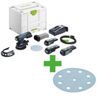 Festool ETSC 125 3,0 I-Set Accu Excenterschuurmachine 18V 3.0Ah in Systainer incl. ERGO Adapter - 578142