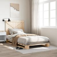 Bedframe met hoofdbord massief grenenhout 100x200 cm