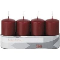 4x Bordeauxrode woondecoratie kaarsen 5 x 10 cm 18 branduren - thumbnail