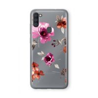 Geschilderde bloemen: Samsung Galaxy A11 Transparant Hoesje