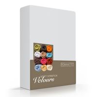 Romanette Hoeslaken Velours Zilver-80/90/100 x 200/210/220 cm - thumbnail