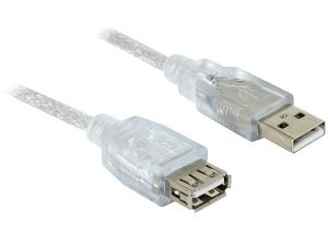 Delock 82239 Verlengkabel USB 2.0 Type-A male naar USB 2.0 Type-A female 1,8 m grijs
