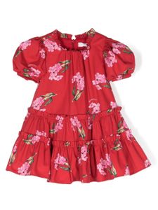 Monnalisa robe en coton à fleurs - Rouge