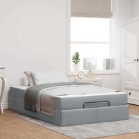 Bedframe met matras Lichtgrijs 120 x 190 cm Stof