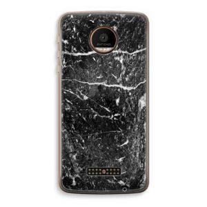 Zwart marmer: Motorola Moto Z Force Transparant Hoesje