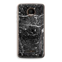 Zwart marmer: Motorola Moto Z Force Transparant Hoesje