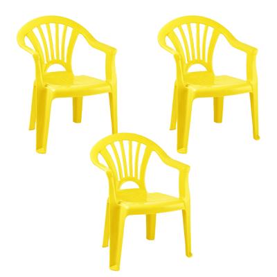 Trendoz Stoeltje voor kinderen - 3x - geel - 50 cm - binnen en buiten - kunststof