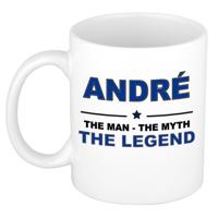 Andr? cadeau mok - man myth legend - naam koffiemok / beker - wit en blauw - 300 ml