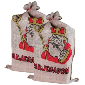 De zak van Sinterklaas - 2 stuks - Jute - 60 x 102 cm - Sint Nicolaas