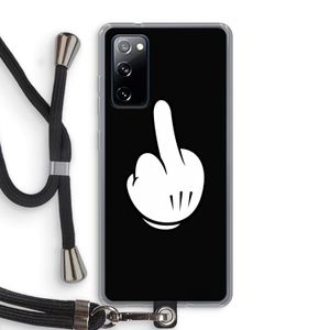 Middle finger black: Samsung Galaxy S20 FE / S20 FE 5G Transparant Hoesje met koord