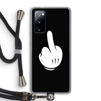 Middle finger black: Samsung Galaxy S20 FE / S20 FE 5G Transparant Hoesje met koord