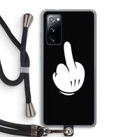 Middle finger black: Samsung Galaxy S20 FE / S20 FE 5G Transparant Hoesje met koord