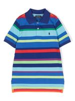 POLO RALPH LAUREN KIDS robe-polo en coton à rayures - Bleu - thumbnail