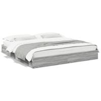 Bedframe met lades bewerkt hout grijs sonoma eiken 200x200 cm