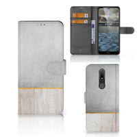 Nokia 2.4 Book Style Case Wood Concrete - thumbnail