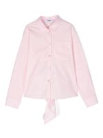 MSGM Kids chemise en popeline à logo brodé - Rose - thumbnail