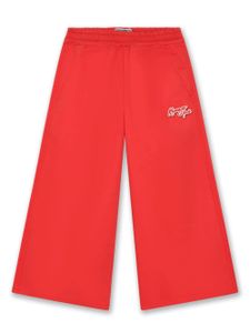 Kenzo Kids pantalon ample en coton à logo appliqué - Rouge