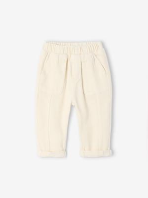 Babybroek van twill ecru